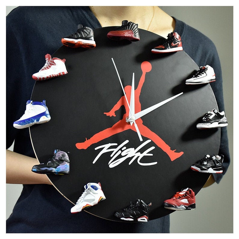 Jordan Shoe Clock With 3D Mini Sneakers Sneakerhead / Etsy