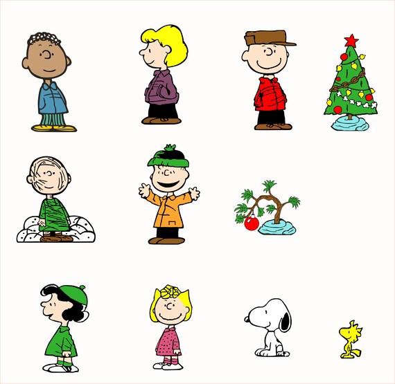 Charlie Brown Christmas Tree SVG, Peanuts Christmas SVG, Woodstock Clipart.