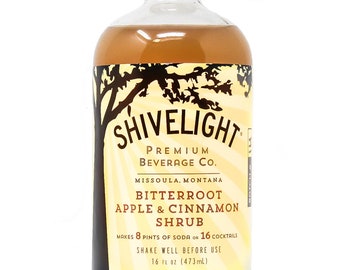 Bitterroot Apple &Cinnamon Shrub - Shivelight Premium Beverage Co - All Natural, Montana Sourced Drinkazijn voor frisdranken en cocktails