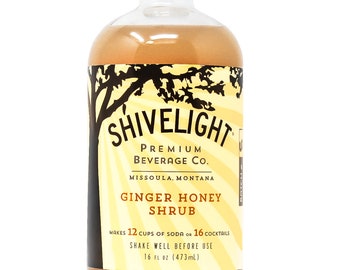 Ginger Honey Shrub - Shivelight Premium Beverage Company - All Natural, Small Batch, Montana Sourced Drinking Vinegar voor frisdranken en cocktails