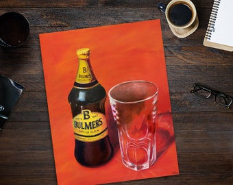 Bulmers Apfelwein Kunstdruck | Apfelwein Flasche Poster | Küchen Poster | Esszimmer Wandkunst | Getränkekunst | Kunst-Liebhaber-neues Zuhause Geschenk