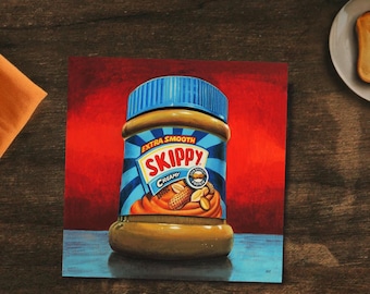 Erdnussbutter Kunstdruck | Erdnussbutter Poster | Küchen Poster | Esszimmer Wandkunst | Lebensmittel Kunst | Food Lover neues Zuhause Geschenk