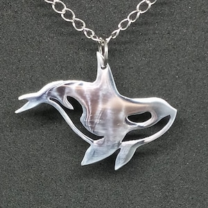 Orca recycled aluminum pendant necklace