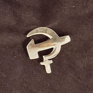 Proletariat recycled aluminum lapel pin