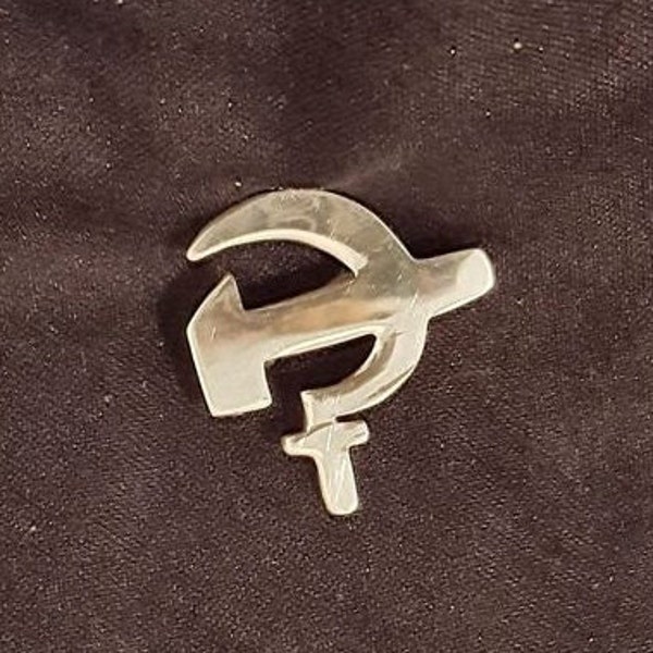 Proletariat recycled aluminum lapel pin