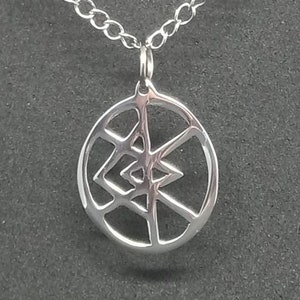 Norse Runic Love Charm recycled aluminum pendant necklace
