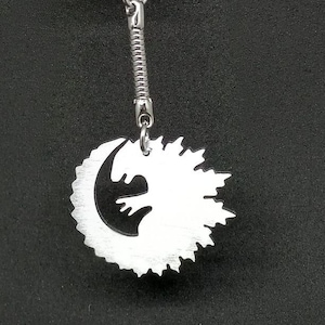 Satin Finish Atomic recycled aluminum keychain