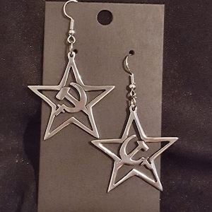 Star H&S recycled aluminum dangle earrings