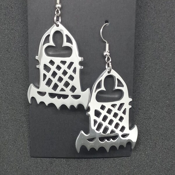 Moorish Bat recycled aluminum dangle/drop earrings