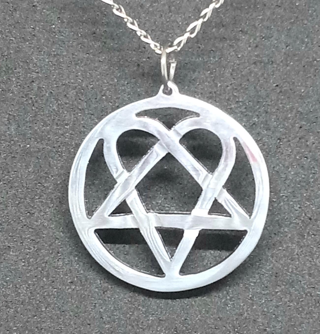 Pentagramm Herzkette Herztagramm Valo Him Goth Emo Killstar Liebe