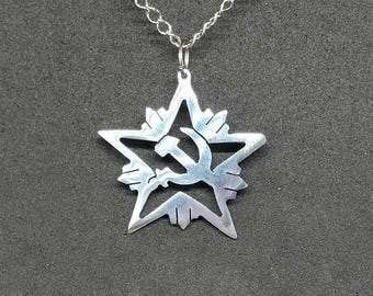Superstar H&S recycled aluminum pendant necklace