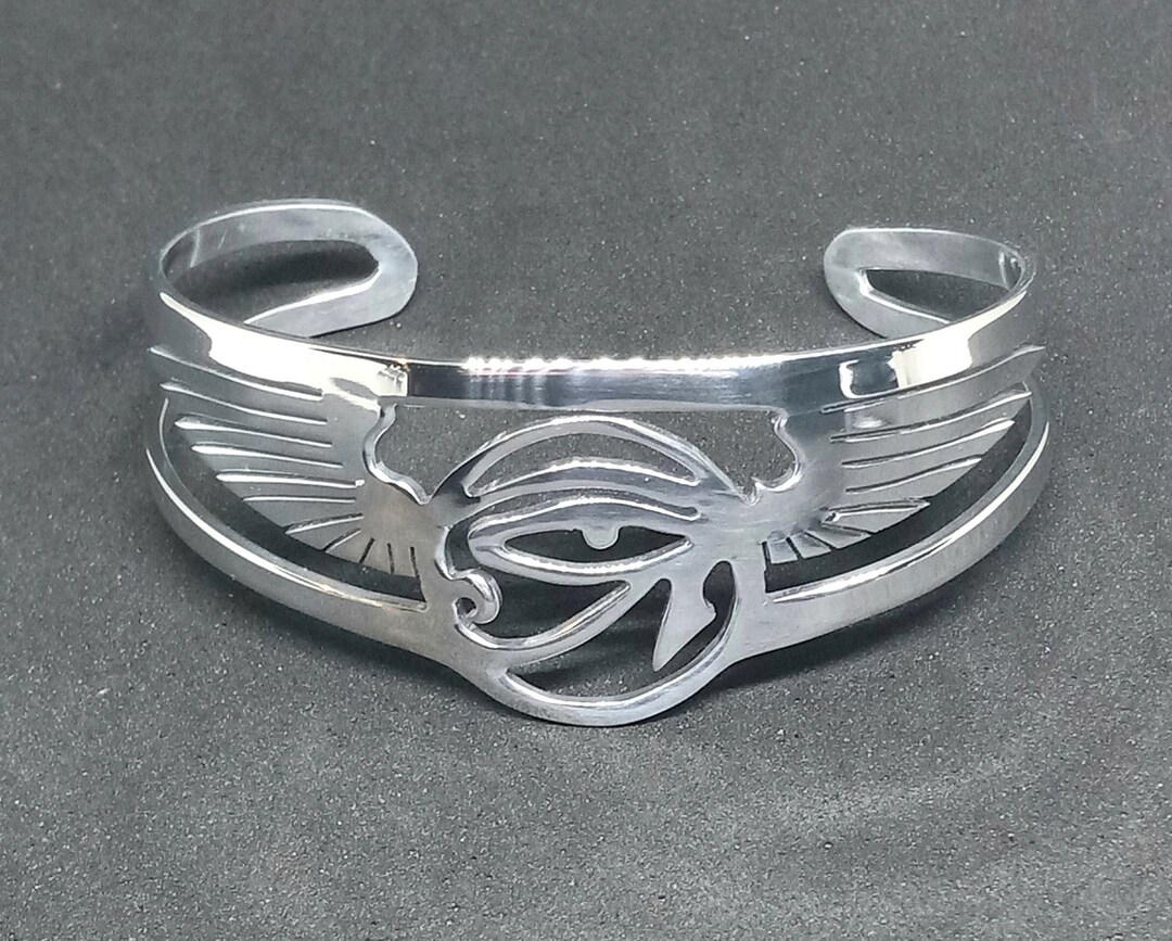 Winged Horus Recycled Aluminum Cuff Bracelet - Etsy