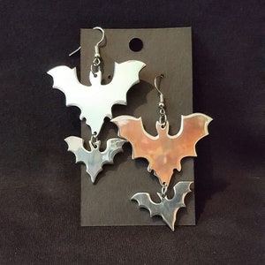 Bats recycled aluminum dangle/drop earrings