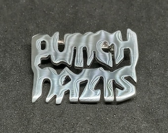 Punch recycled aluminum lapel pin