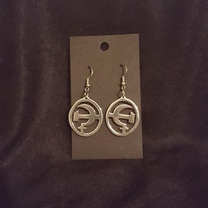 Oval H&S recycled aluminum dangle/drop earrings