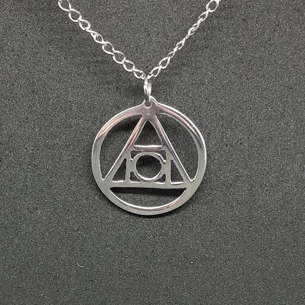 Philosopher's Stone recycled aluminum pendant necklace