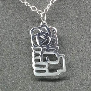 Democratic Socialists recycled aluminum pendant necklace