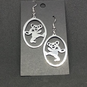Bear recycled aluminum dangle/drop earrings