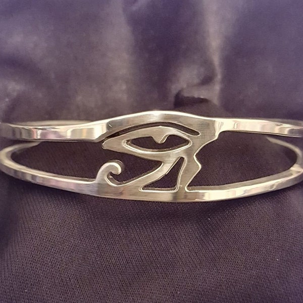 Eye of Horus recycled aluminum cuff bracelet