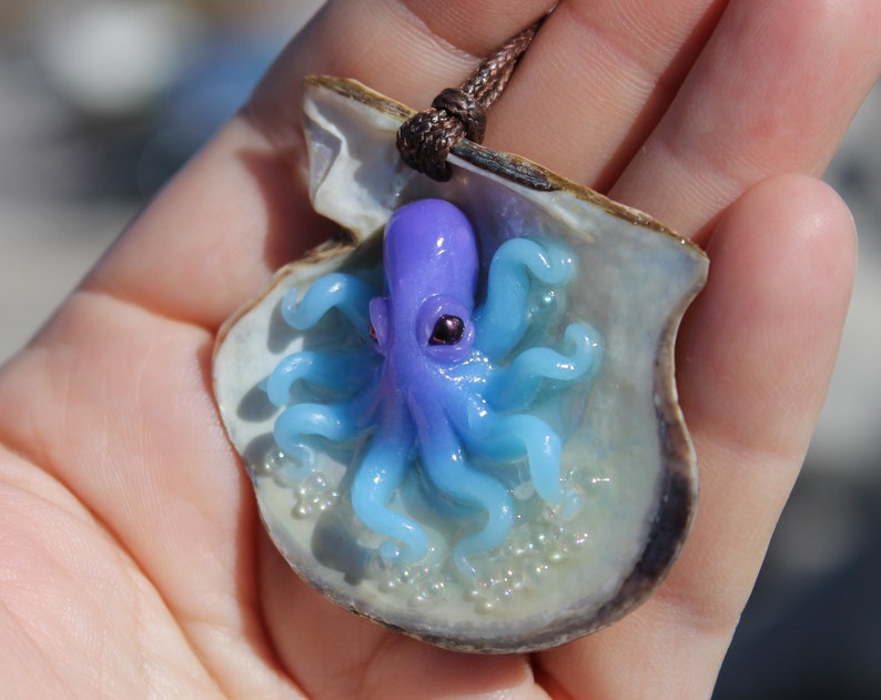 seashell ocean beach necklace Octopus tentacle necklace gift