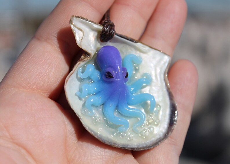 seashell ocean beach necklace Octopus tentacle necklace gift