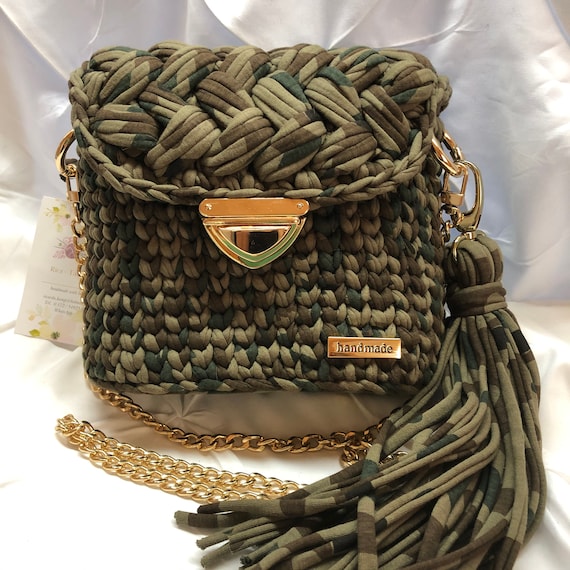 Handbag "Mary", luxurious olive green, handmade, fashionable, elegant, exquisite, chic and unusual