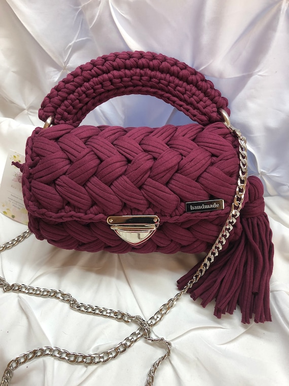 Handbag "Kissy", luxurious blackberry, handmade, fashionable, elegant, exquisite, chic and unusual