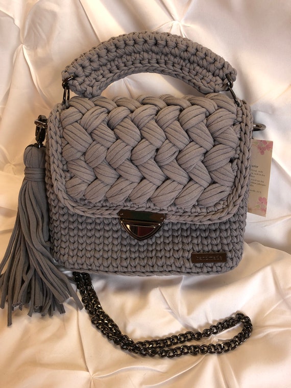 Handbag "Mary", luxurious grey, handmade, fashionable, elegant, exquisite, chic and unusual