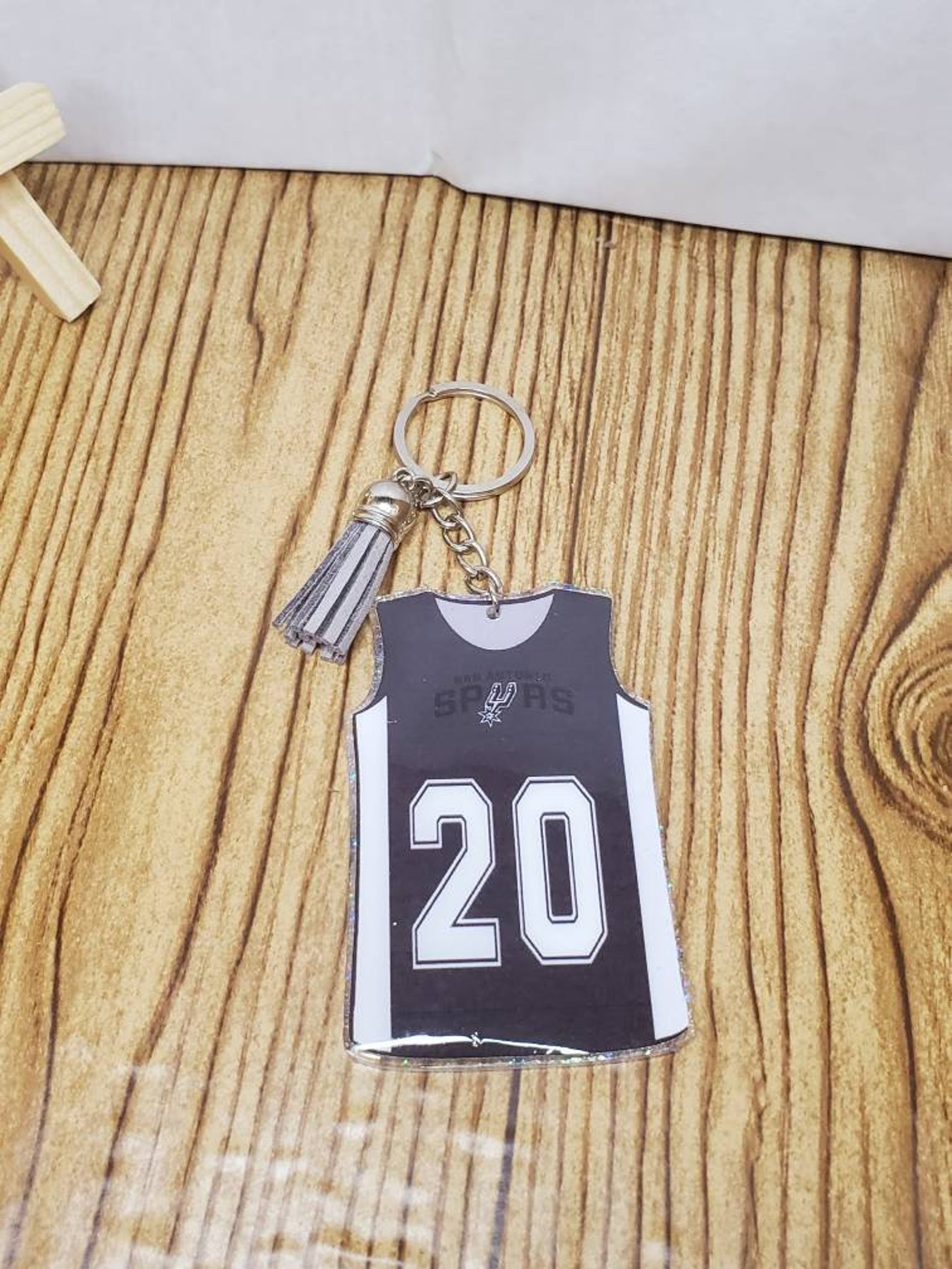 San Antonio Spurs Basketball Jersey Keychain Etsy