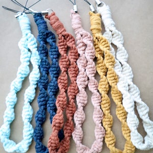 TWISTED Macrame Phone Charm | Phone Strap | Macrame Charm | Boho Accessories | Macrame Phone Wristlet (1 SOLID color)