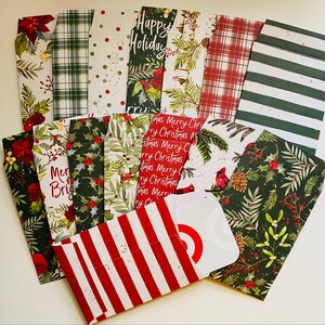 Winter Holly Christmas Coin Envelopes, Christmas Envelopes, Gift Card Holder set of 15