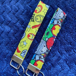 Superheroes wristlet keychains
