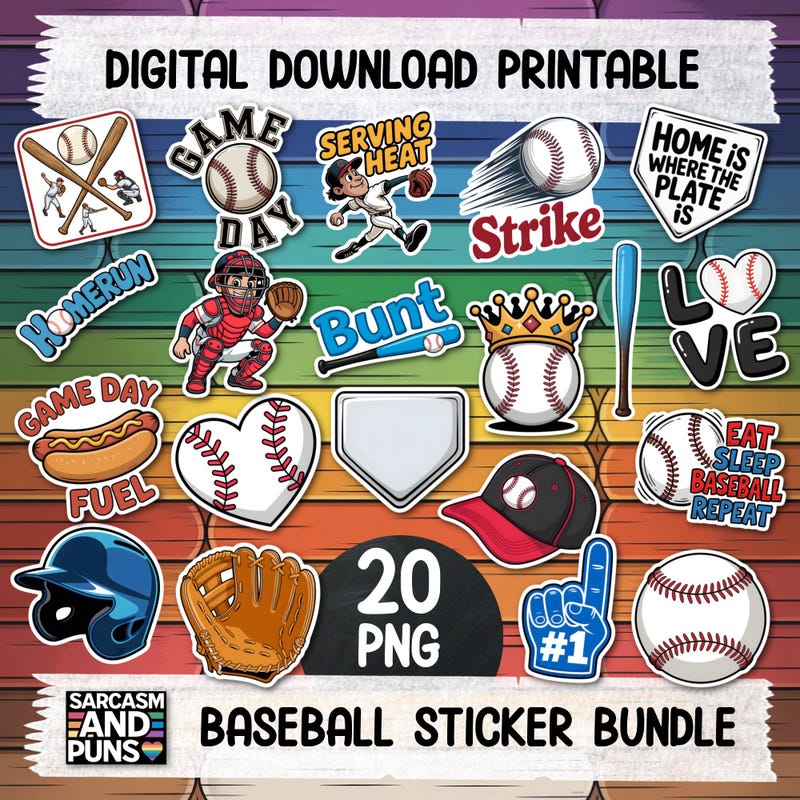 Baseball Stickers - Etsy