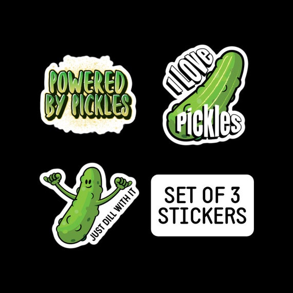 Funny Pickle Sticker Pack Cute Pickle Gifts Funny Food Vinyl Stickers  Waterproof Stickers for Water Bottle Laptop Stickers Decals 