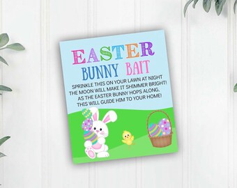 Easter Bunny Bait Tags, Easter Treat Bag Tags, Easter Bunny Party Favors, Bunny Bait Gift Tags, Easter Activity, Instant Download Printable