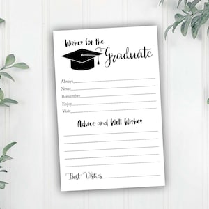 Consejos y buenos deseos para los graduados, decoraciones para fiestas de graduación, juego de graduación, promoción de 2025, descarga instantánea para imprimir