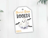 Halloween Booed Treat Tags, Ghost and Bat Halloween Treat Tags, Halloween Favor Treat Bag Tag, Classroom Tags, Instant Download Printable