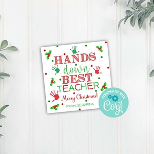 Weihnachten zweifellos beste Lehrer Tags, Urlaub Lehrer Gunst Geschenk Tag, Schultüte Tags, Corjl bearbeitbare Vorlage, sofortiger Download druckbar