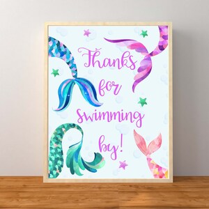 Mermaid Party, Mermaid Thank You Sign, Mermaid Party Printable, Mermaid Favor Sign, Mermaid party Decorations,  Instant Download, Printable