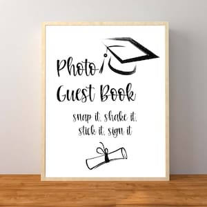 Graduation Photo Guest Book Sign, Photo Booth Guestbook Sign, Graduation Party Decorations, Photo Station Sign, Instant Download Printable