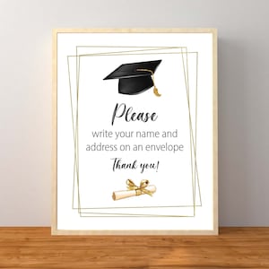 Graduierung Adressat Zeichen, schreiben Sie Ihre Adresse auf einen Umschlag-Zeichen, Graduierung Party-Zeichen, Graduierung Dekorationen, sofortiger Download druckbare