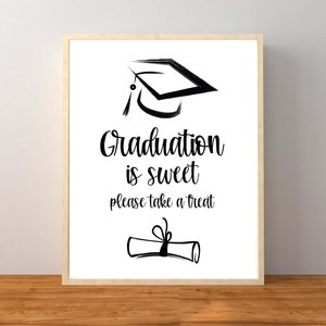 Graduation is Sweet Please Take a Treat Sign, Graduation Favors Tabletop Sign, Graduation Party Decorations 2025, Instant Download Printable