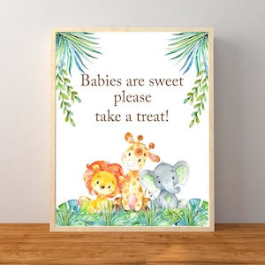 Safari Babies Are Sweet Sign, Safari Baby Shower, Safari Baby Shower Favors, Gender Neutral Baby Shower, Jungle Baby Shower, Printable