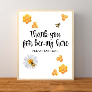Bee Favor Sign, Bee Baby Shower Decorations, Bee Babee Shower, Bee Birthday Party, Gender Neutral Baby Shower, Instant Download Printable