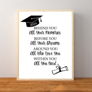 Graduation Inspirational Quote Print, Graduation Party Sign, Graduation Decorations, Graduation Gift, Keepsake, Instant Download Printable