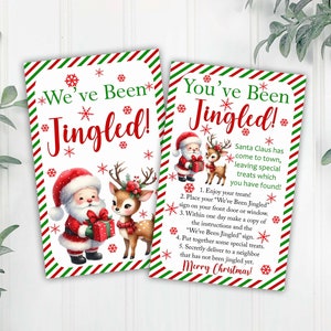We&#39;ve Been Jingled Christmas Game, You&#39;ve Been Jingled Sign Neighborhood Game, Jingled Sign and Instructions Kit, Instant Download Printable