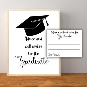 Conseils et souhaits pour le diplômé, décorations de fête de remise des diplômes, panneaux et cartes de conseils de remise des diplômes, 2025, imprimables à téléchargement immédiat