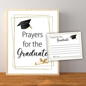 Letrero con oraciones para los graduados, decoraciones para fiestas de graduación, letreros de mesa dorados y negros para graduación, descarga instantánea e imprimible