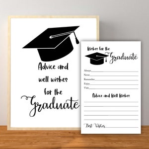 Advice and Well Wishes for the Graduate Sign, Graduation Party Decorations, Graduation Wishes and Advice Game, Instant Download Printable