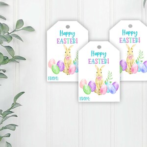 Happy Easter Bunny Gift Tags, Easter Printable Tags, Easter Classroom Treat Tags, Easter Basket Tags, Bunny Tag, Instant Download Printable